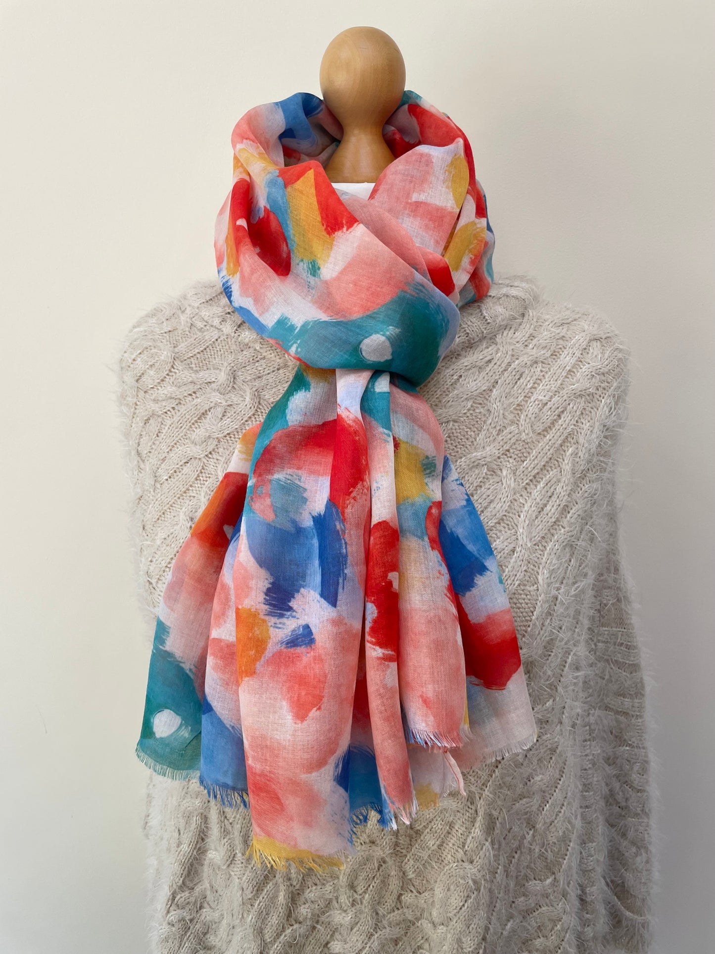 Spring Painted Rainbow Scarf