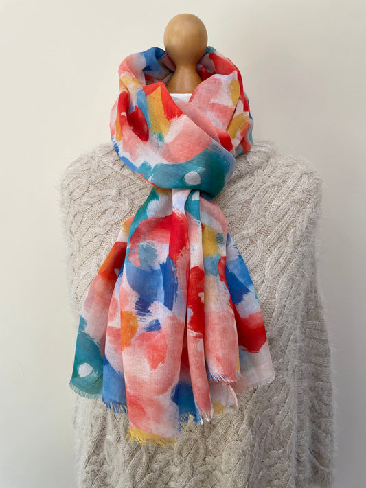 Spring Painted Rainbow Scarf