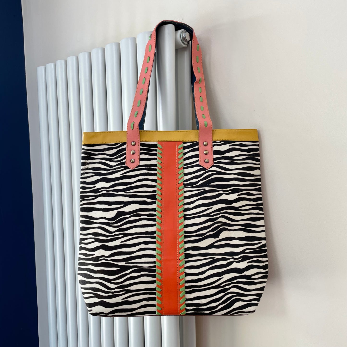 Nephele April Tote Bag Unique Handmade Recycled Sustainable Leather