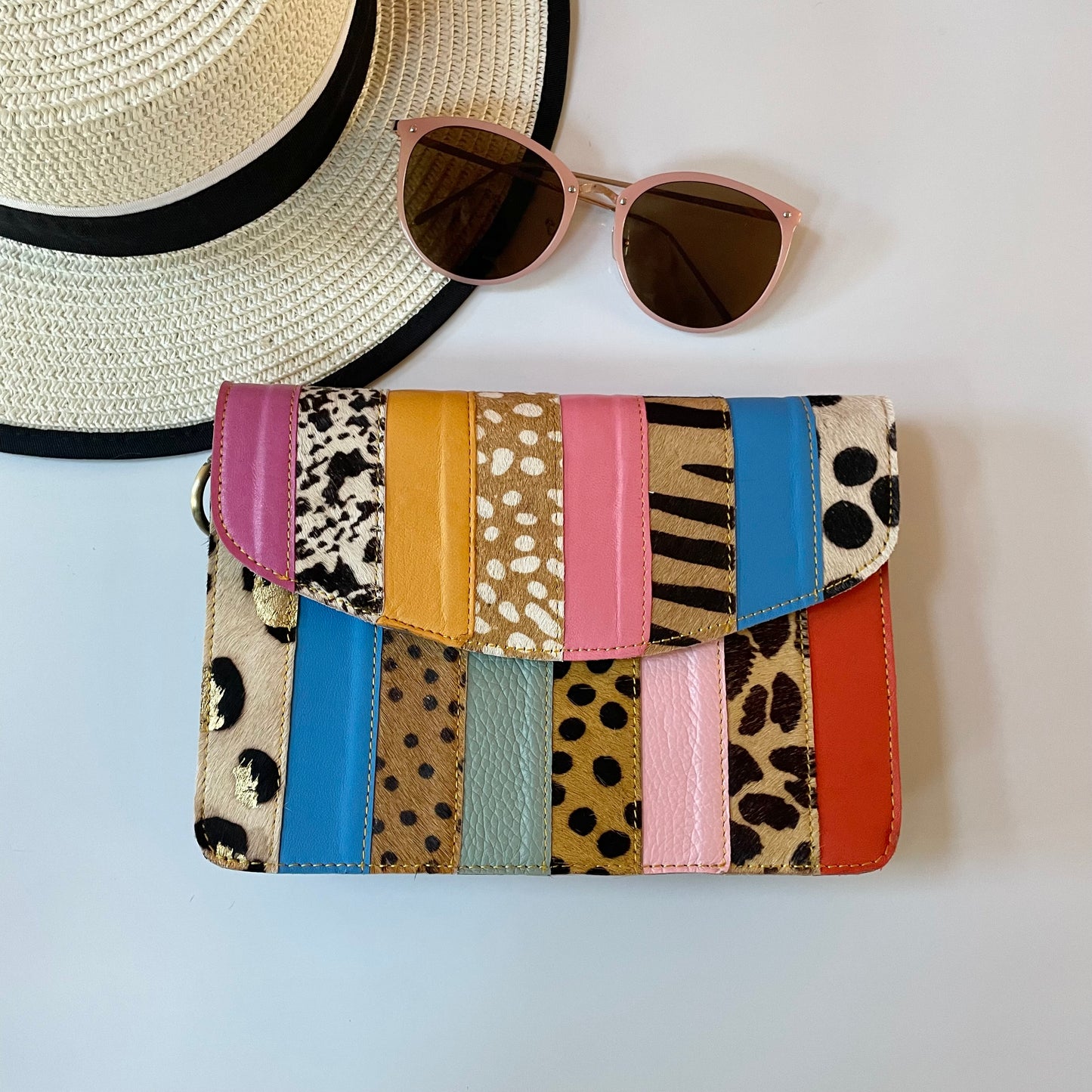 Nephele Lulu Bags Unique Handmade Recycled Sustainable Upcycled Leather Rainbow