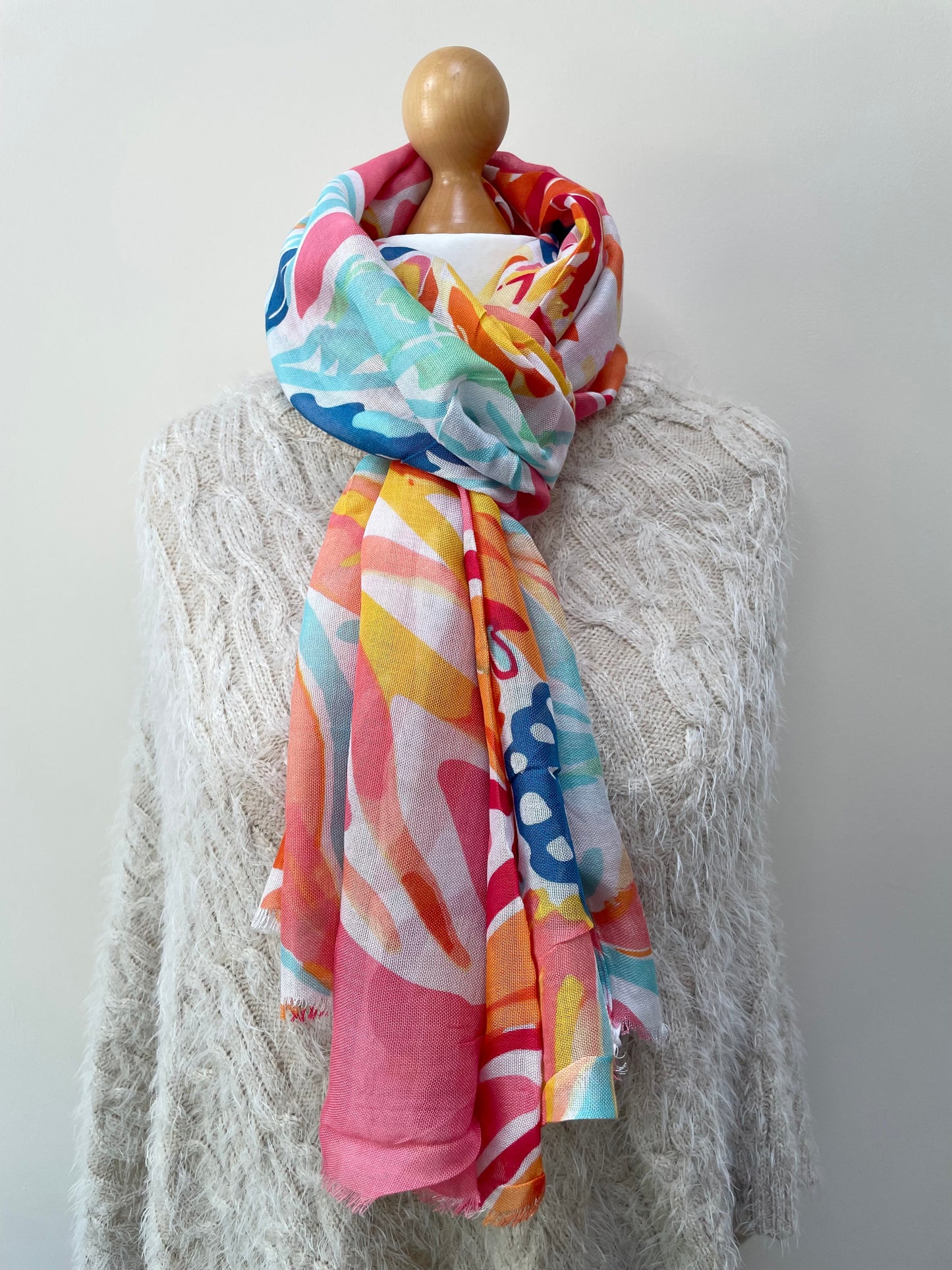 Spring Pink Large Tropical Scarf