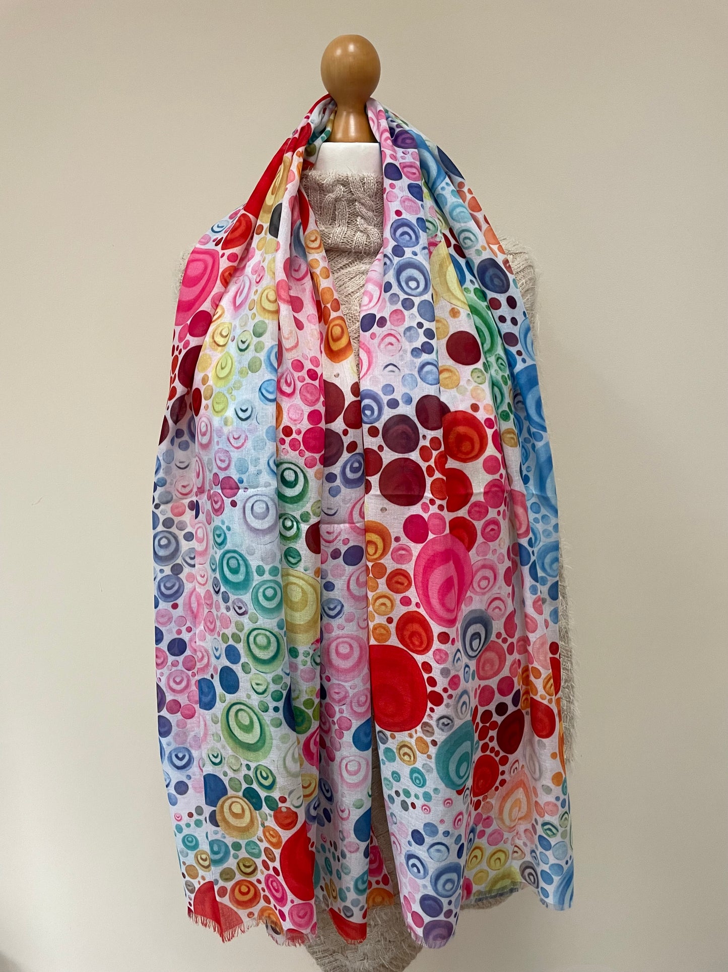 Spring Rainbow Bouncing Circles Scarf