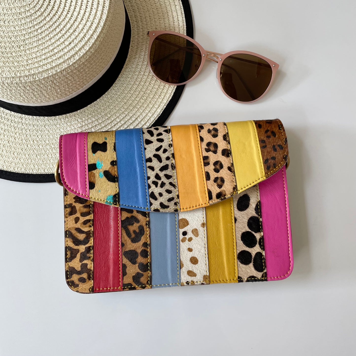 Nephele Lulu Bags Unique Handmade Recycled Sustainable Upcycled Leather Rainbow