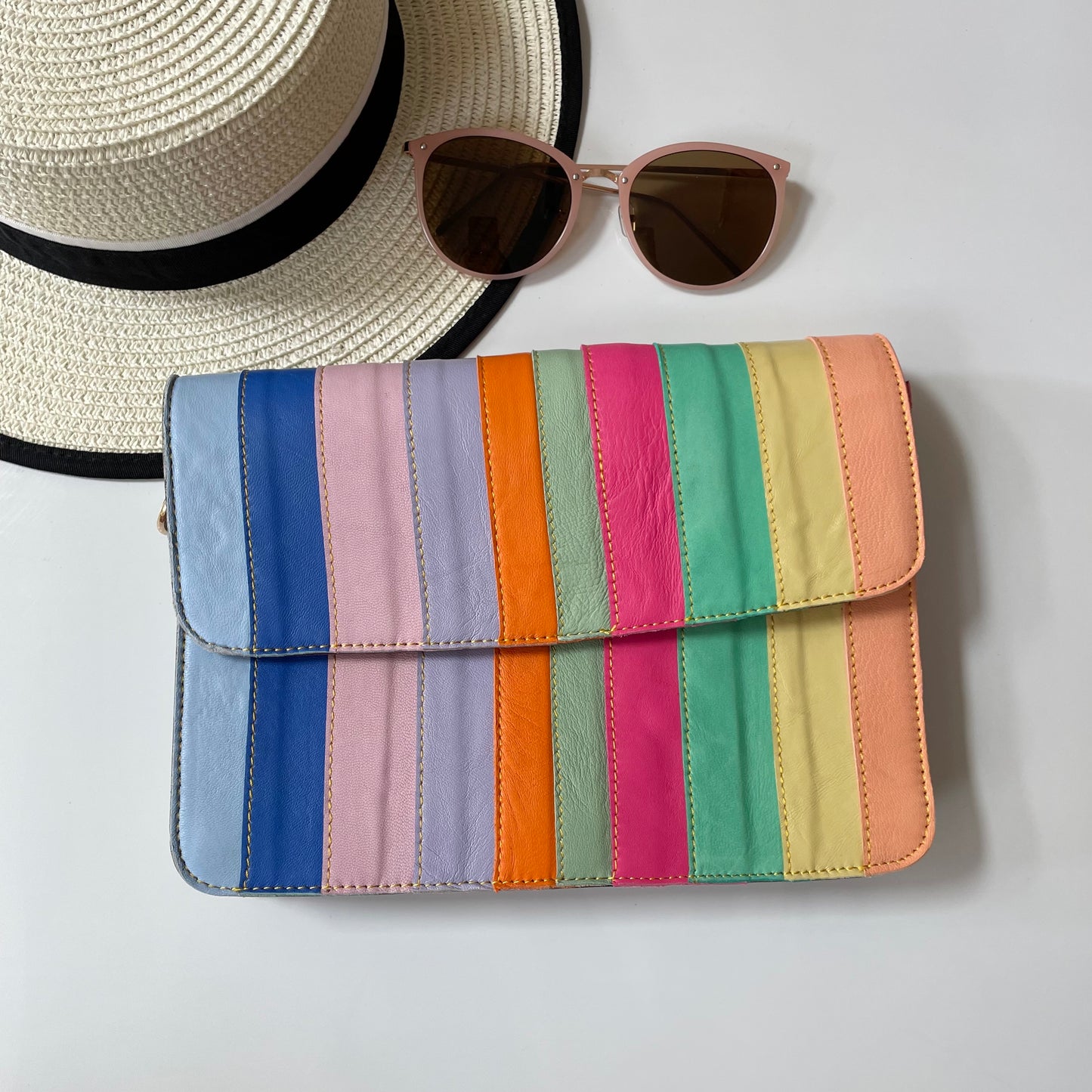 Nephele Luna Bags Unique Handmade Recycled Sustainable Upcycled Leather Rainbow