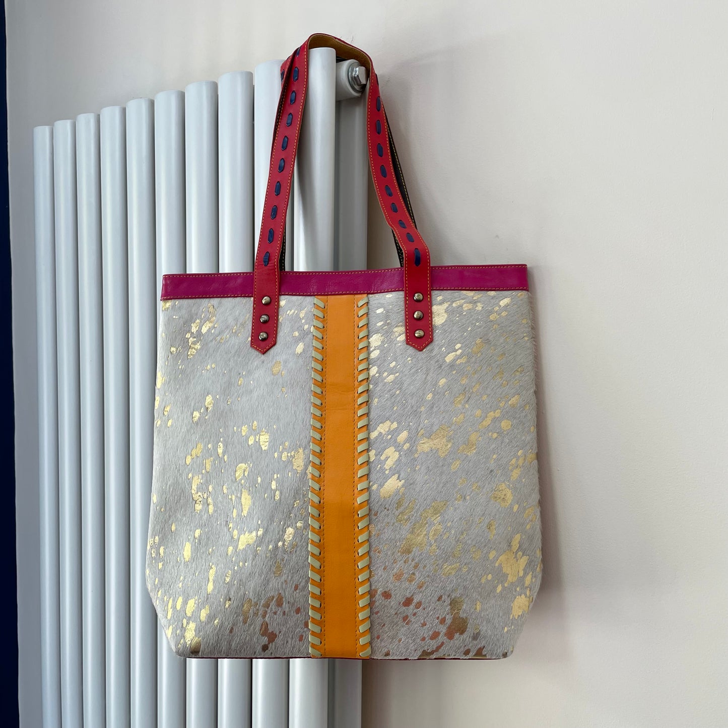 Nephele April Tote Bag Unique Handmade Recycled Sustainable Leather