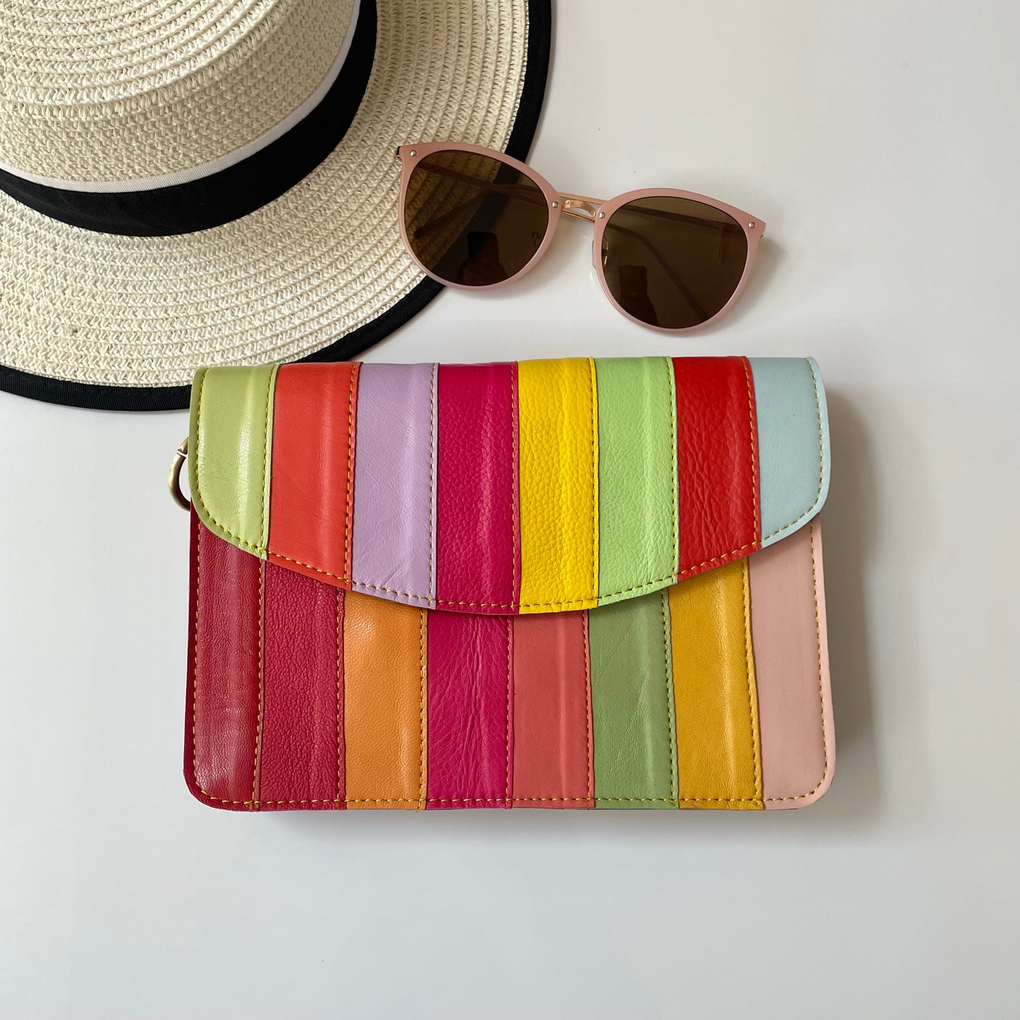 Nephele Lucy Bags Unique Handmade Recycled Sustainable Upcycled Leather Rainbow