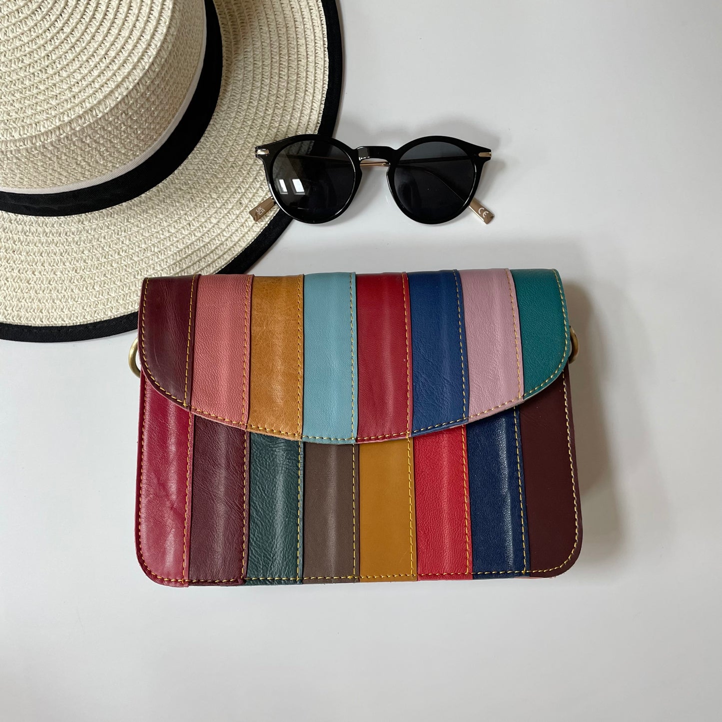 Nephele Lucy Bags Unique Handmade Recycled Sustainable Upcycled Leather Rainbow