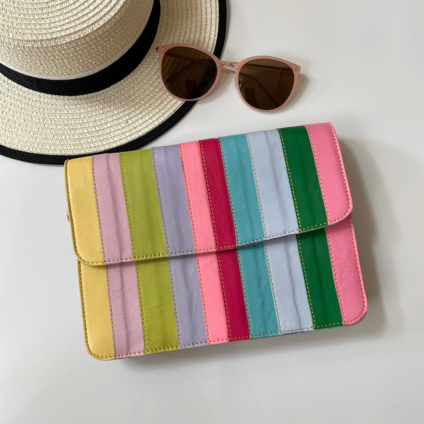 Nephele Luna Bags Unique Handmade Recycled Sustainable Upcycled Leather Rainbow