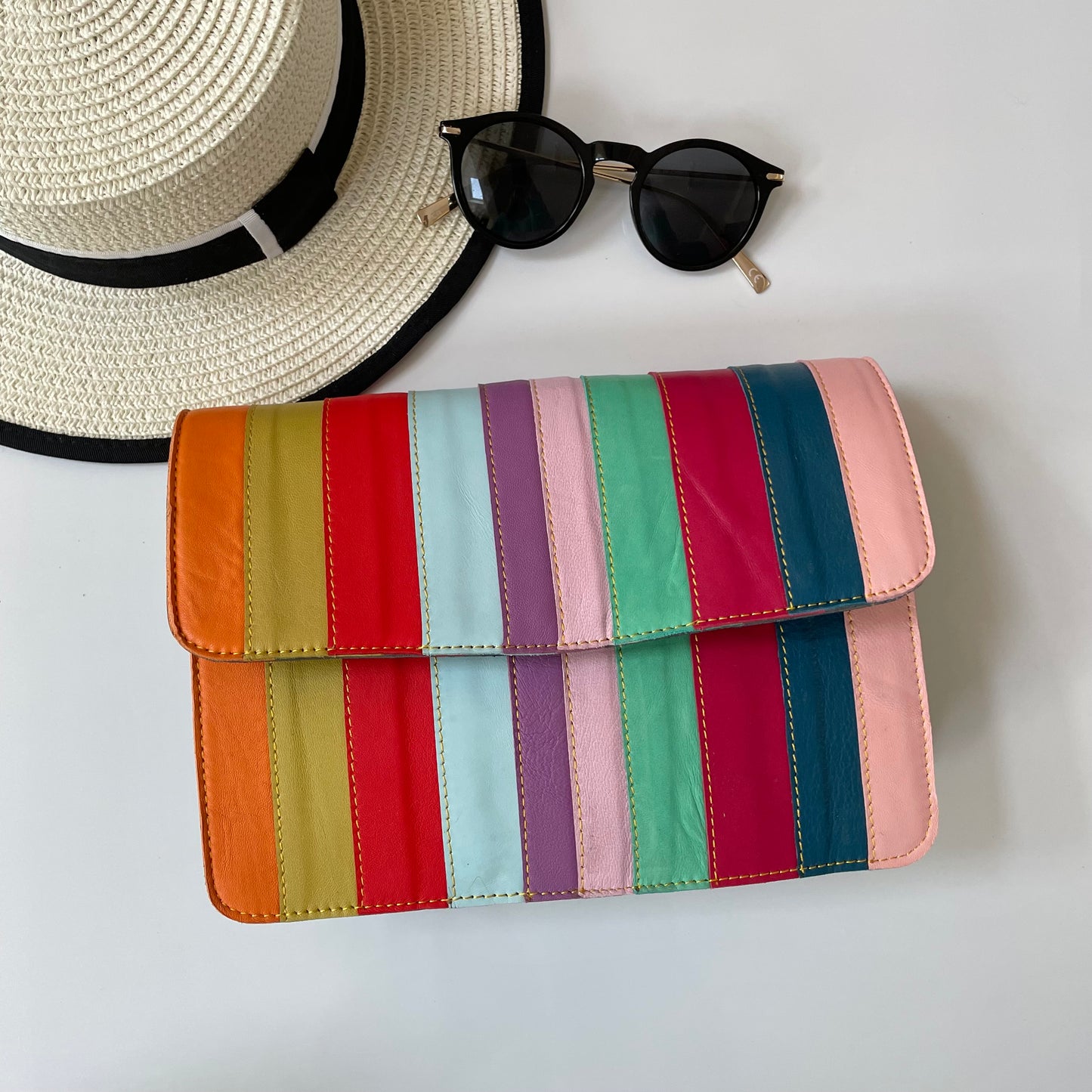 Nephele Luna Bags Unique Handmade Recycled Sustainable Upcycled Leather Rainbow