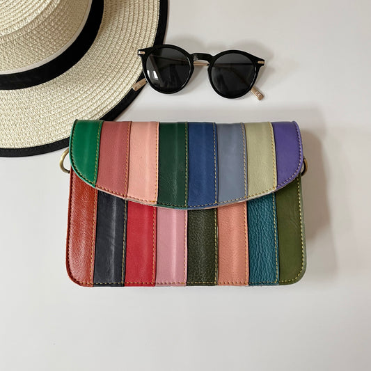 Nephele Lucy Bags Unique Handmade Recycled Sustainable Upcycled Leather Rainbow