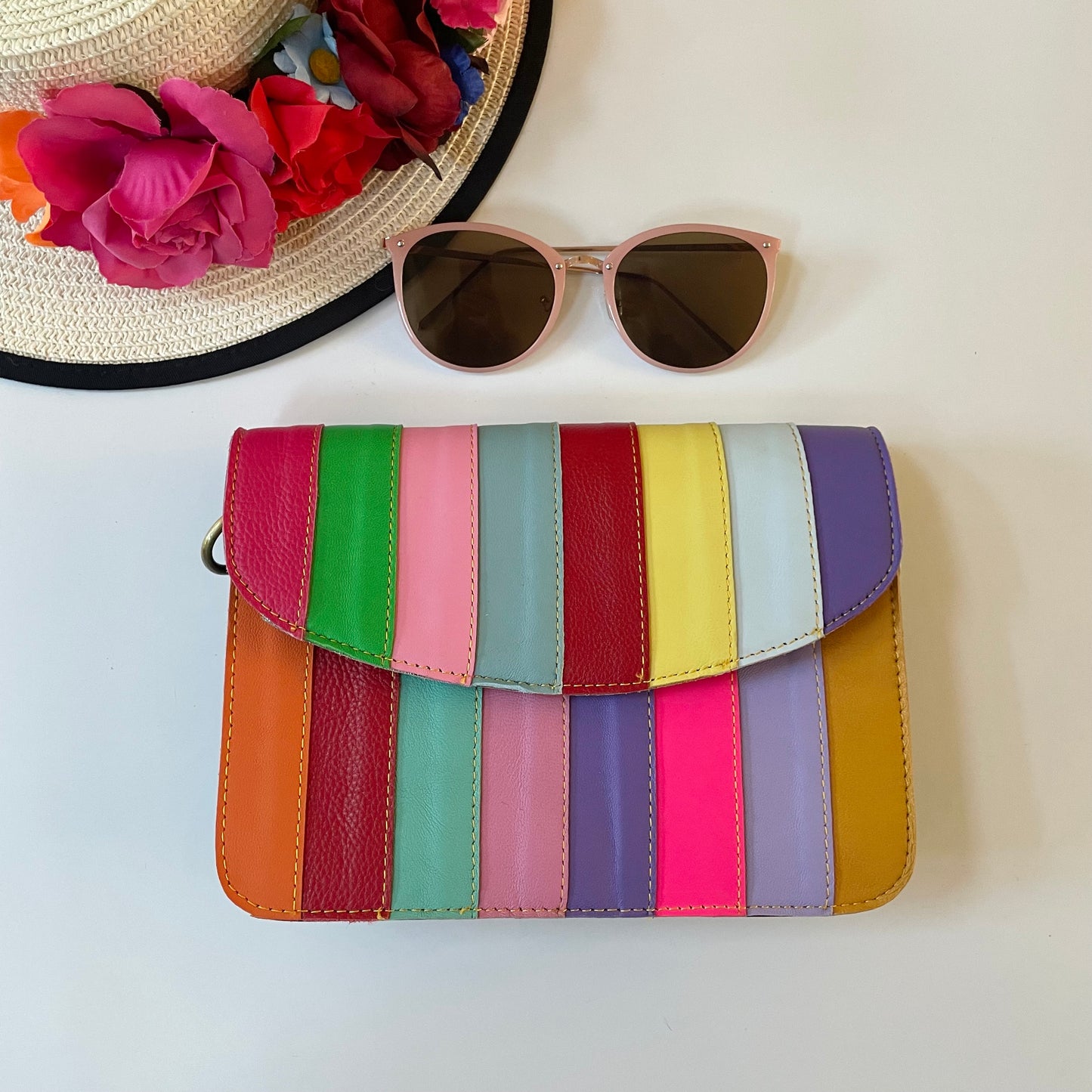 Nephele Lucy Bags Unique Handmade Recycled Sustainable Upcycled Leather Rainbow