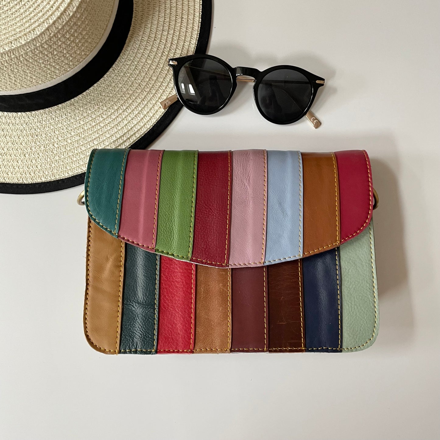 Nephele Lucy Bags Unique Handmade Recycled Sustainable Upcycled Leather Rainbow