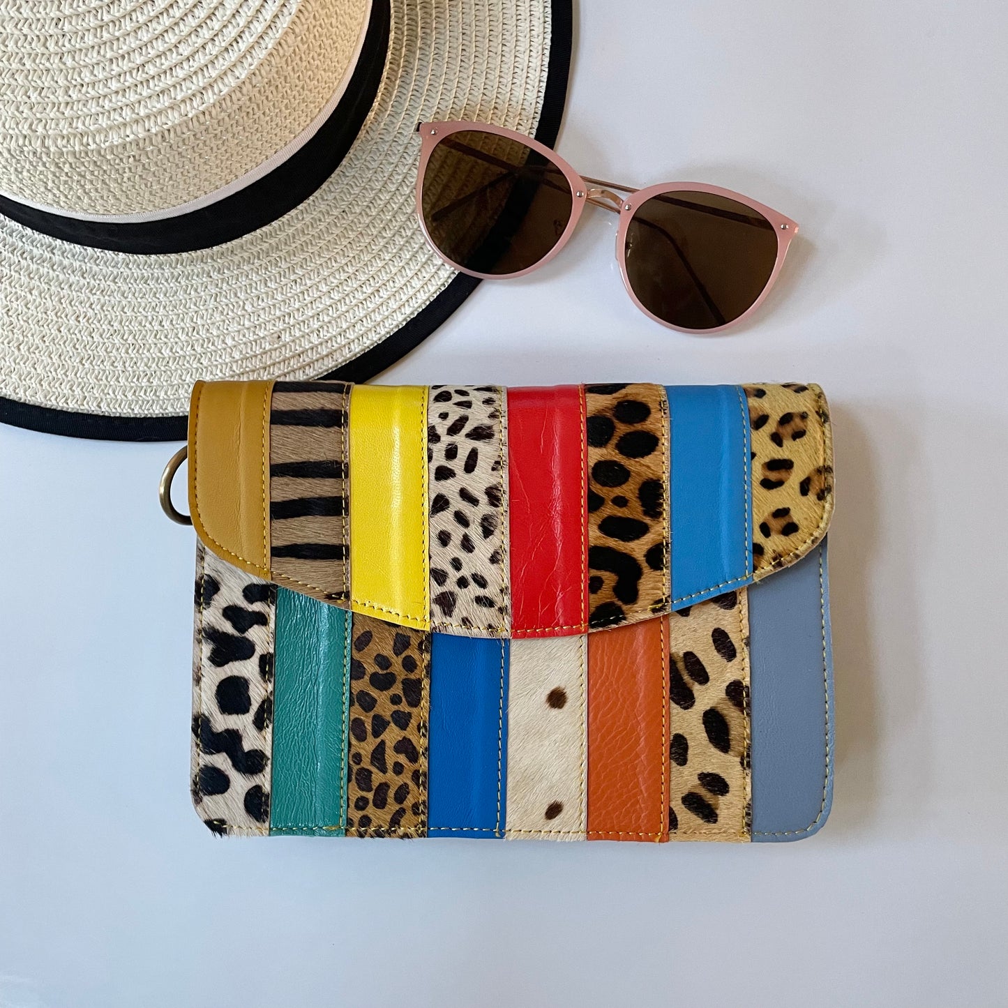 Nephele Lulu Bags Unique Handmade Recycled Sustainable Upcycled Leather Rainbow