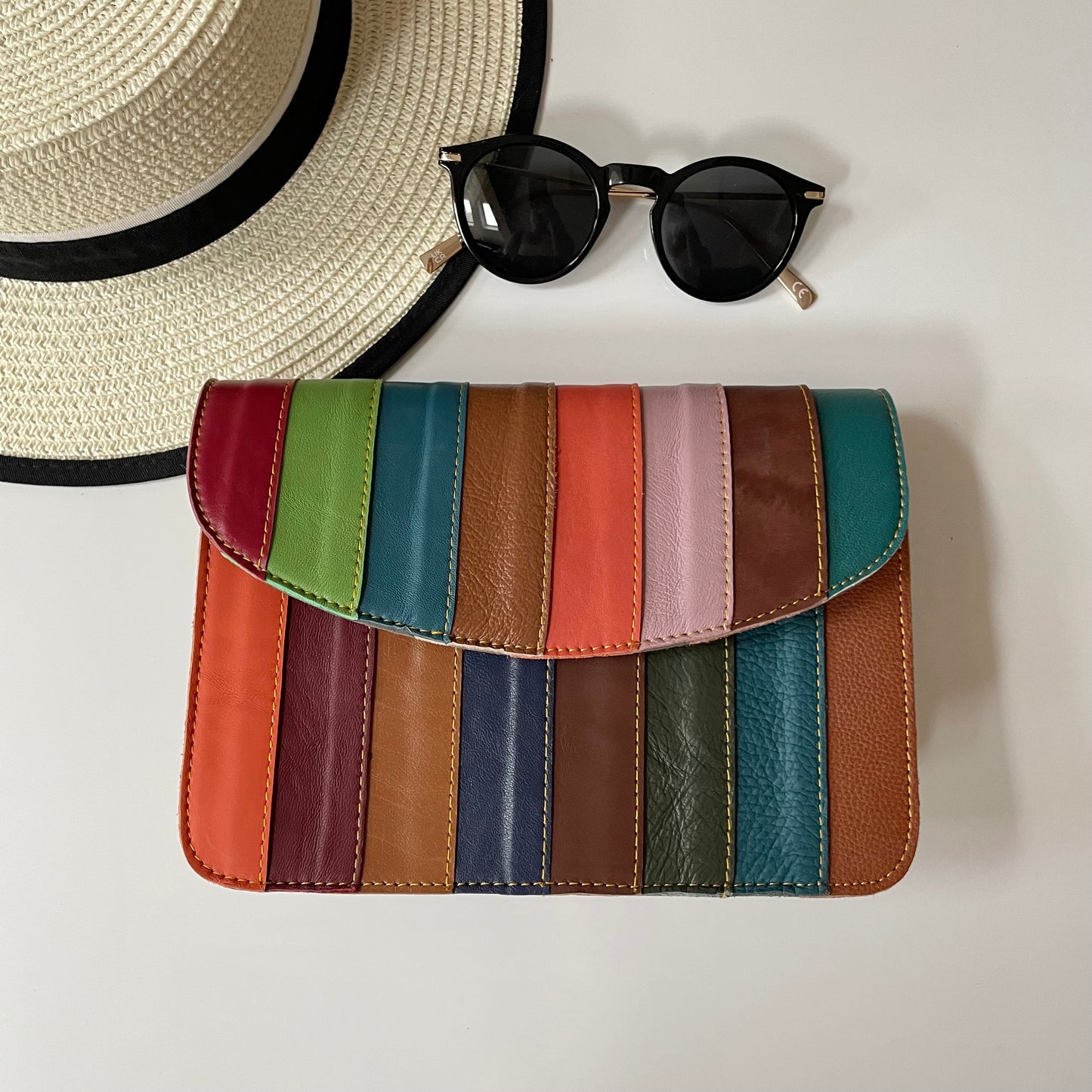 Nephele Lucy Bags Unique Handmade Recycled Sustainable Upcycled Leather Rainbow
