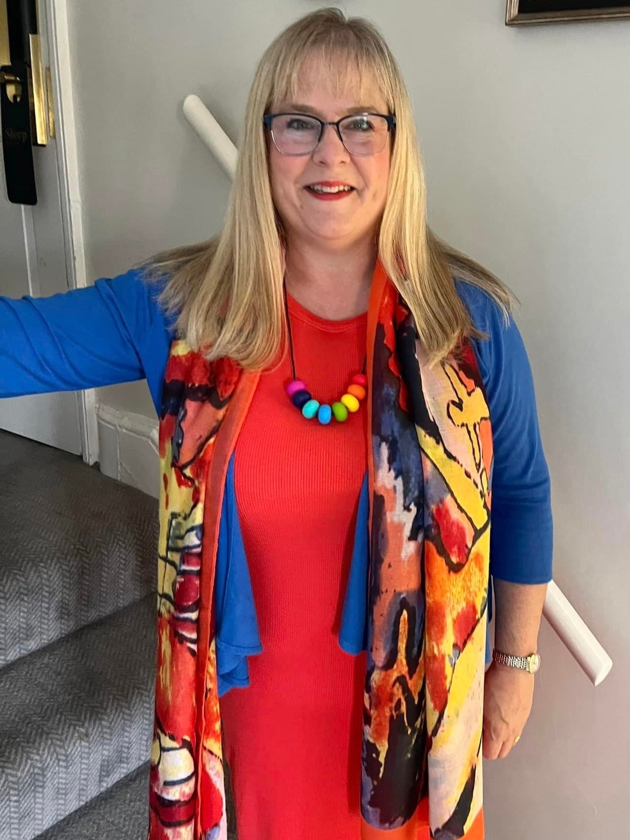 Spring Terracotta Abstract Scarf