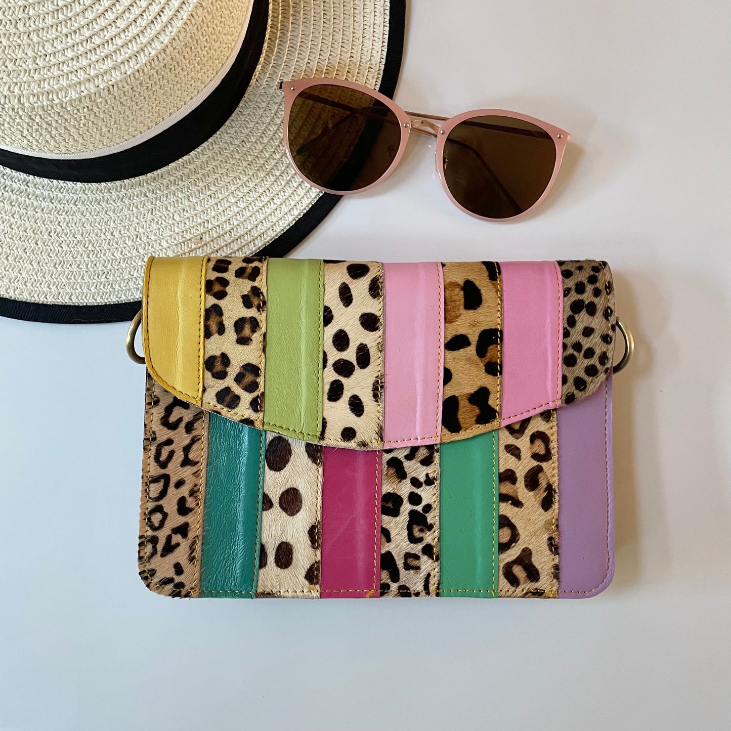 Nephele Lulu Bags Unique Handmade Recycled Sustainable Upcycled Leather Rainbow