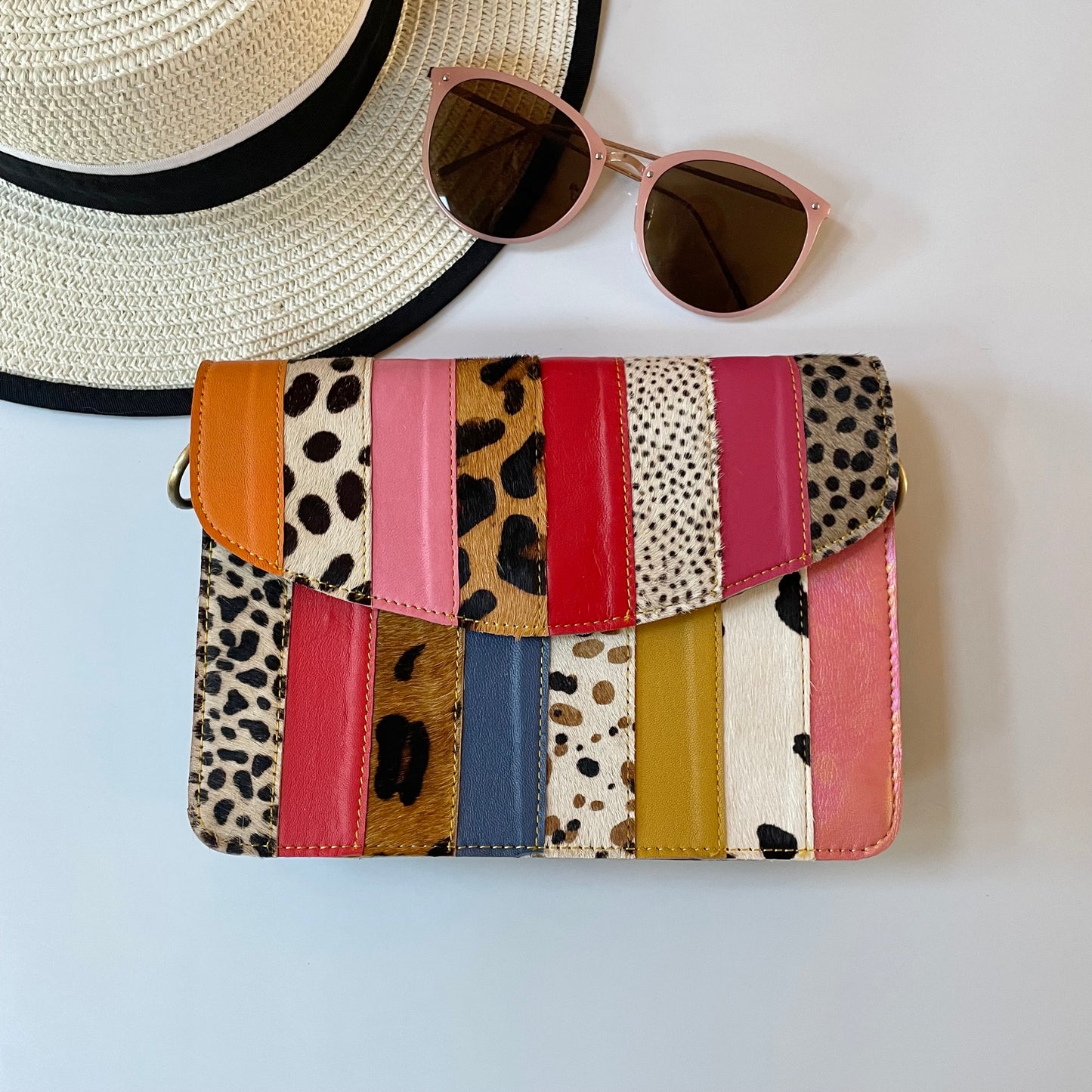 Nephele Lulu Bags Unique Handmade Recycled Sustainable Upcycled Leather Rainbow