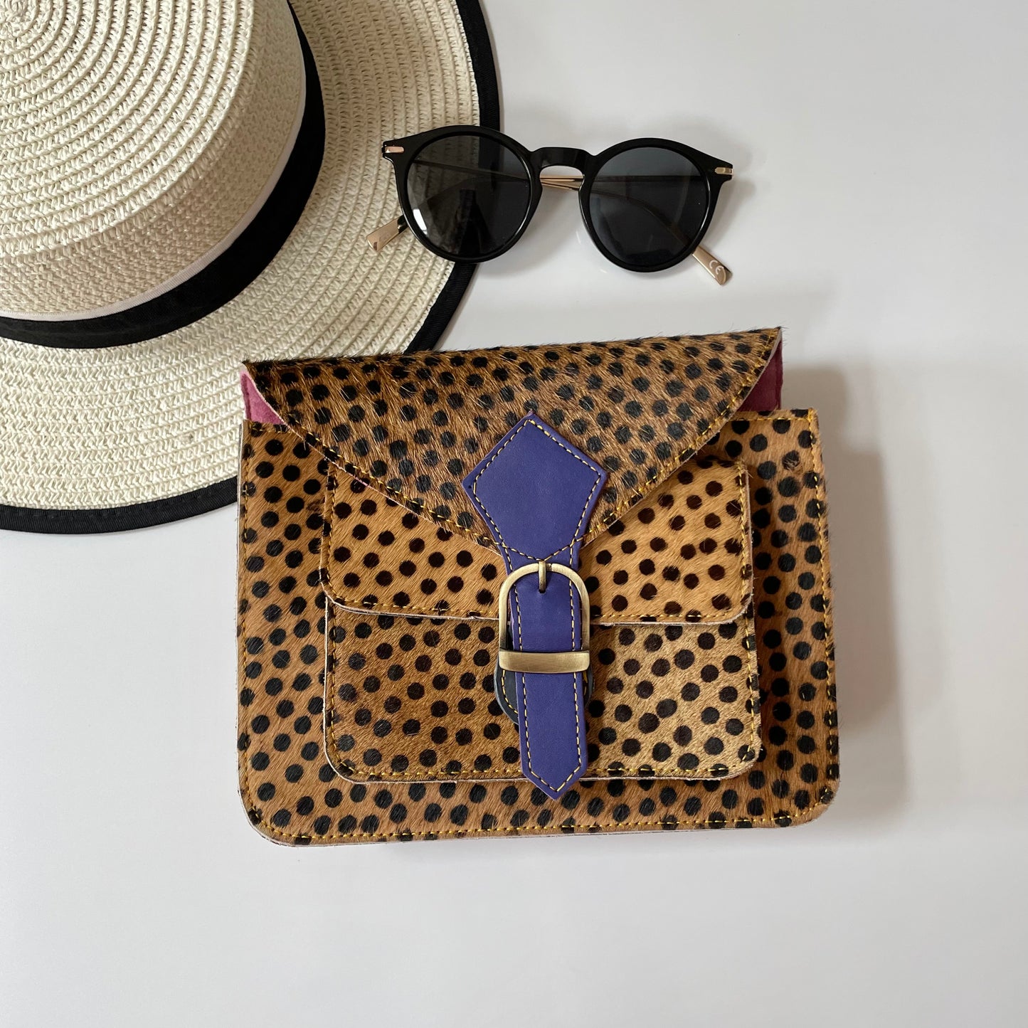 Nephele Kelci Full Print Bags Unique Handmade Recycled Sustainable Upcycled Leather