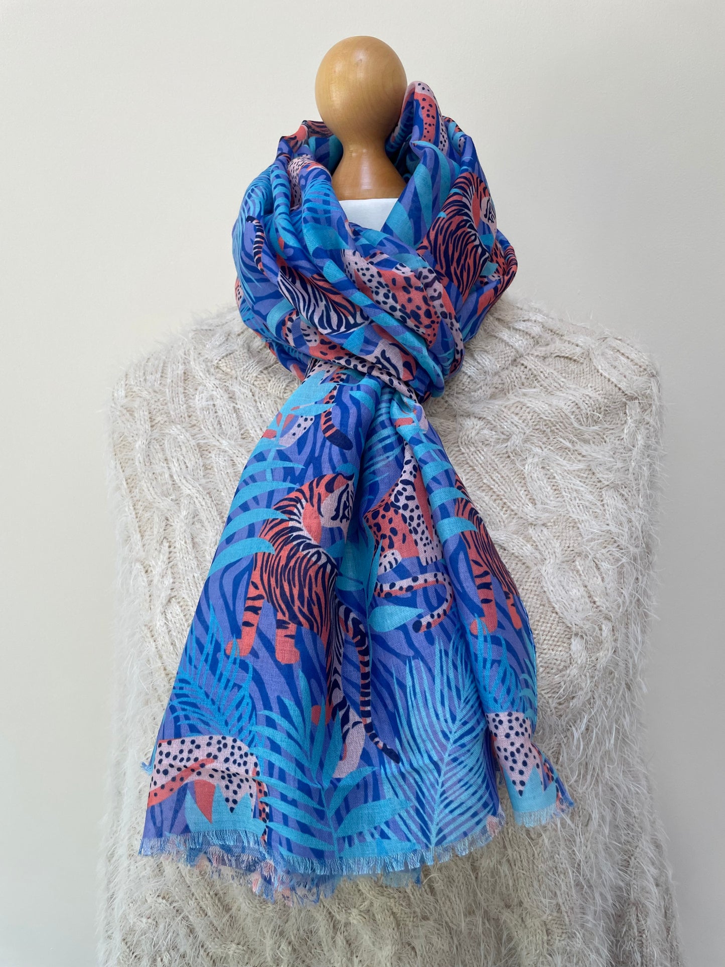 Spring Leopard and Tiger Scarf