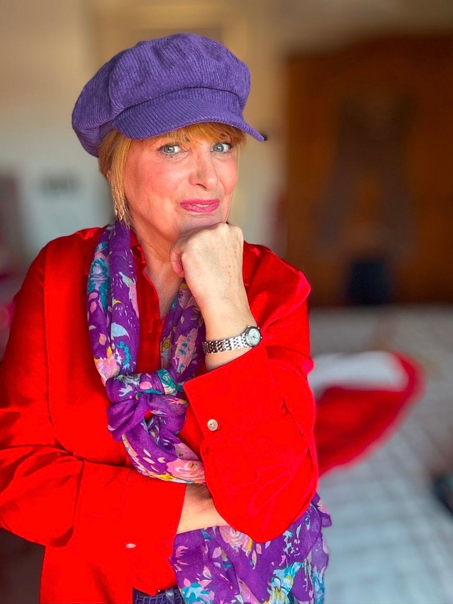 Spring Violet Floral Scarf
