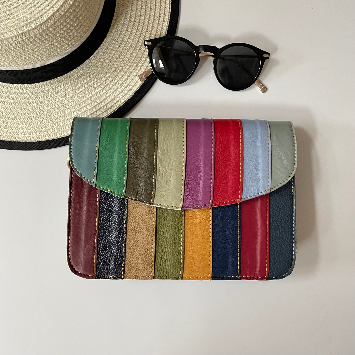 Nephele Lucy Bags Unique Handmade Recycled Sustainable Upcycled Leather Rainbow