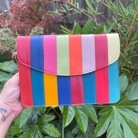 OUTLET Nephele Lucy Bag Unique Handmade Recycled Sustainable Leather Rainbow
