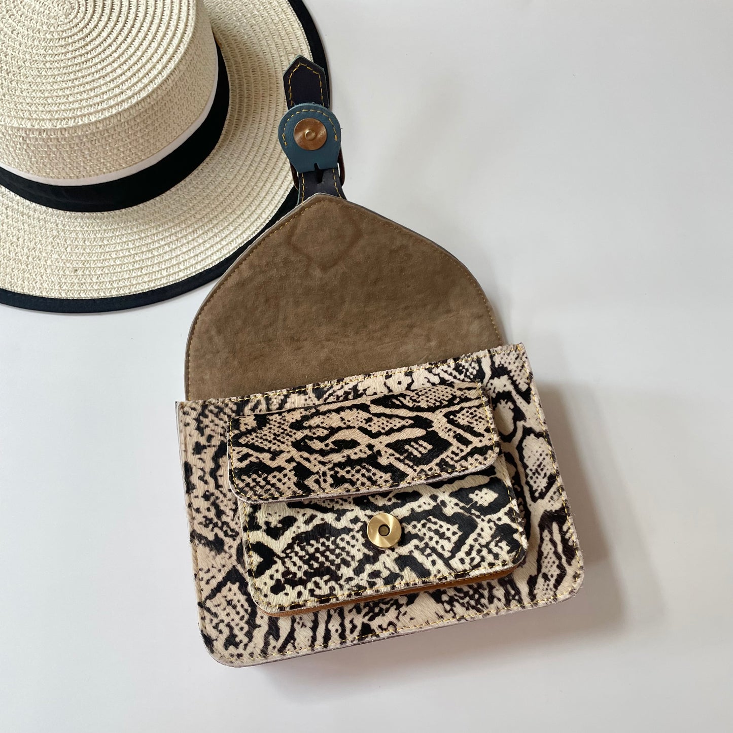 OUTLET Nephele Kelci Full Print Bag Unique Handmade Recycled Sustainable Leather