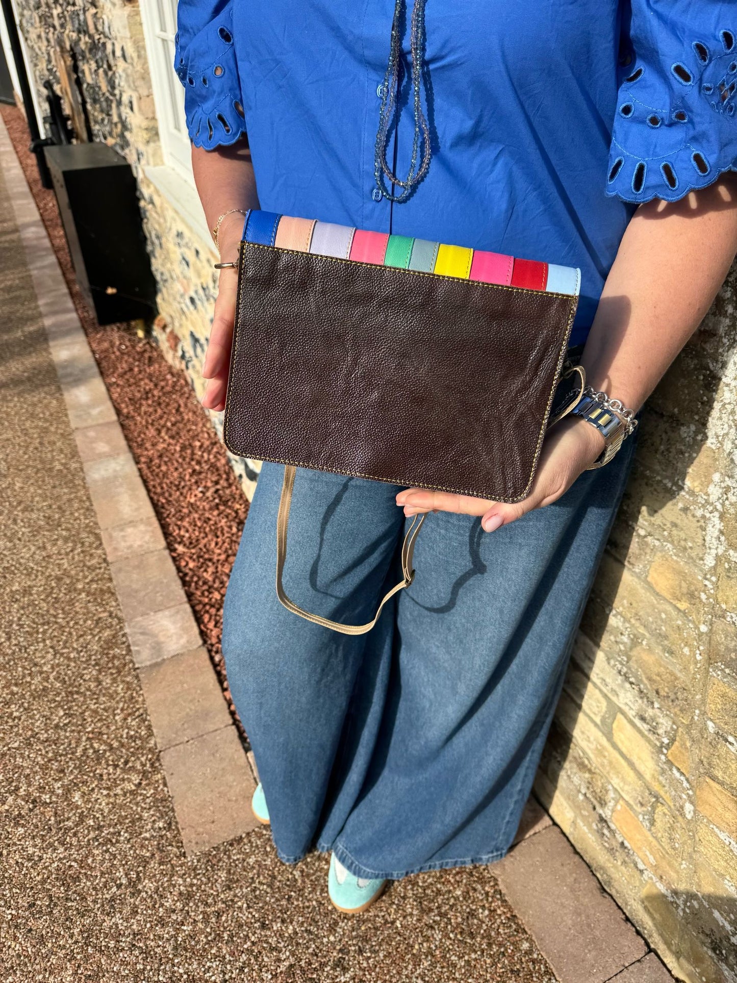 Nephele Luna Bags Unique Handmade Recycled Sustainable Upcycled Leather Rainbow