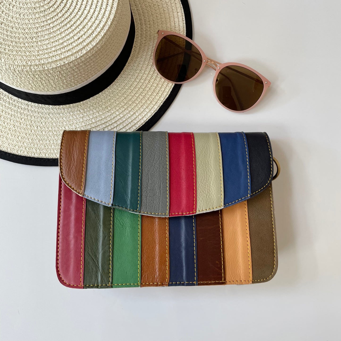 Nephele Lucy Bags Unique Handmade Recycled Sustainable Upcycled Leather Rainbow