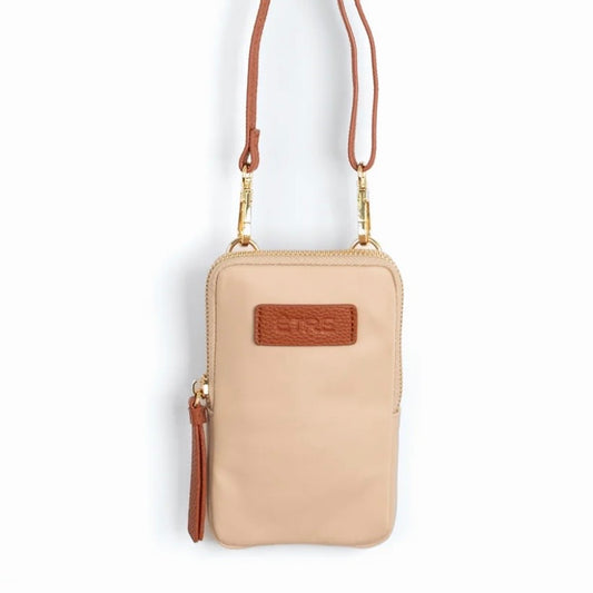 Cream Crossbody Phone Bag - Nylon/PU