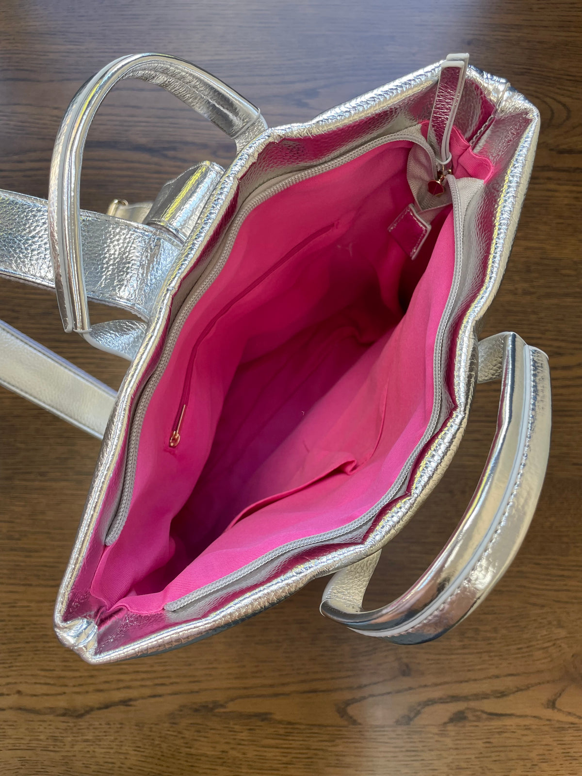 Silver Top Handle Backpack