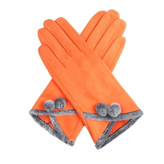 Spring and Autumn Orange and Grey Gloves