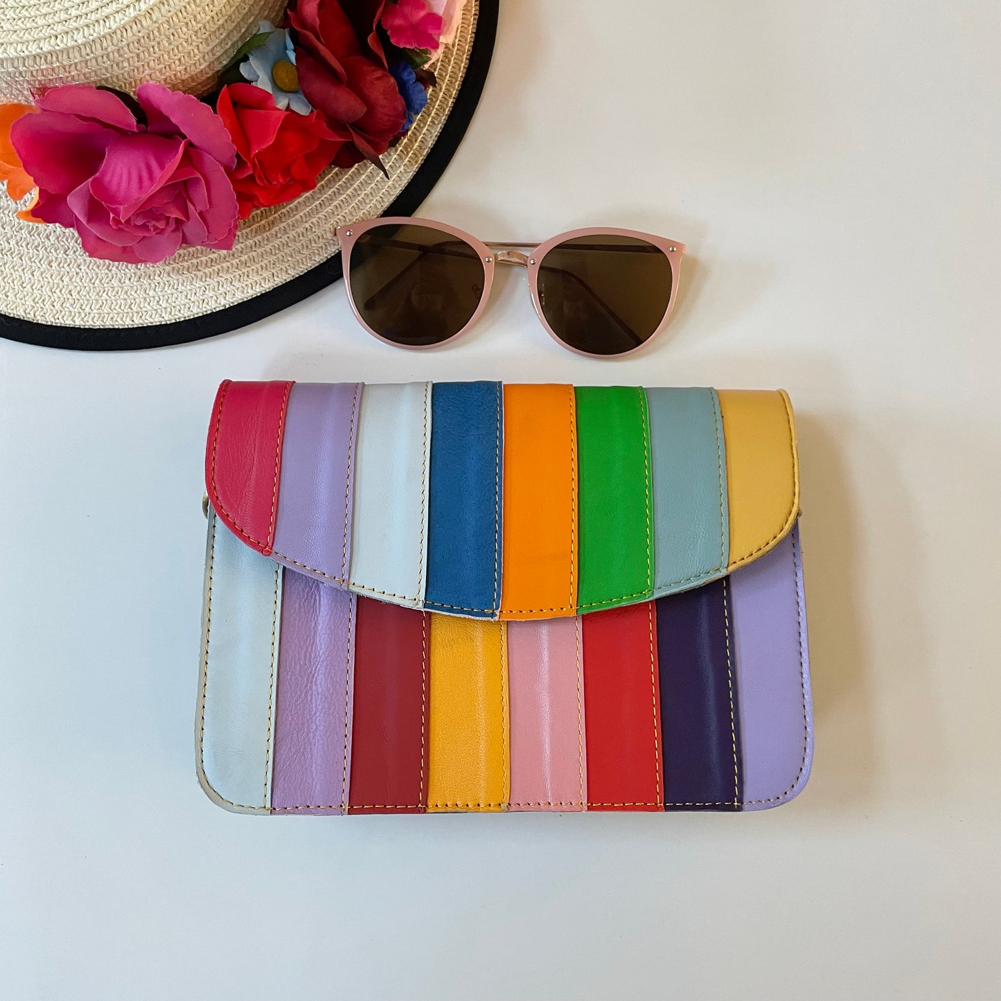 Nephele Lucy Bags Unique Handmade Recycled Sustainable Upcycled Leather Rainbow