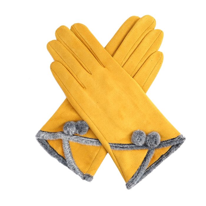 Autumn Mustard and Grey Gloves
