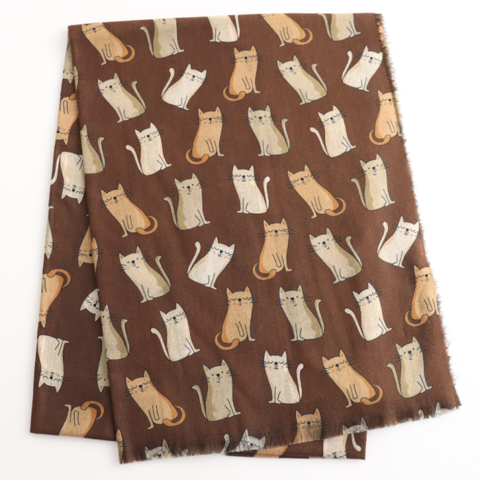 Spring and Autumn Brown Cats Cosy Scarf LAST ONE
