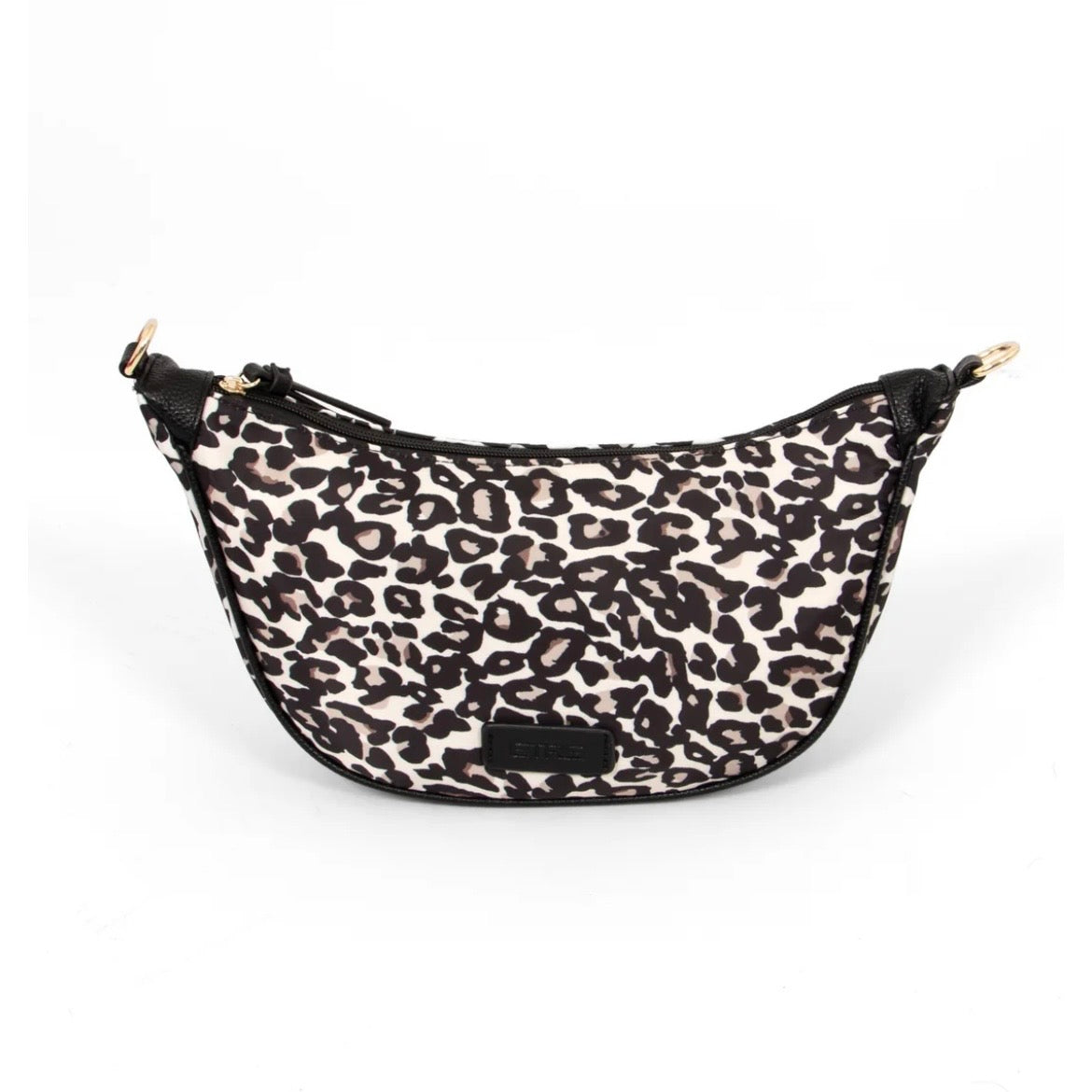 Leopard Print Half Moon Bag Nylon/PU