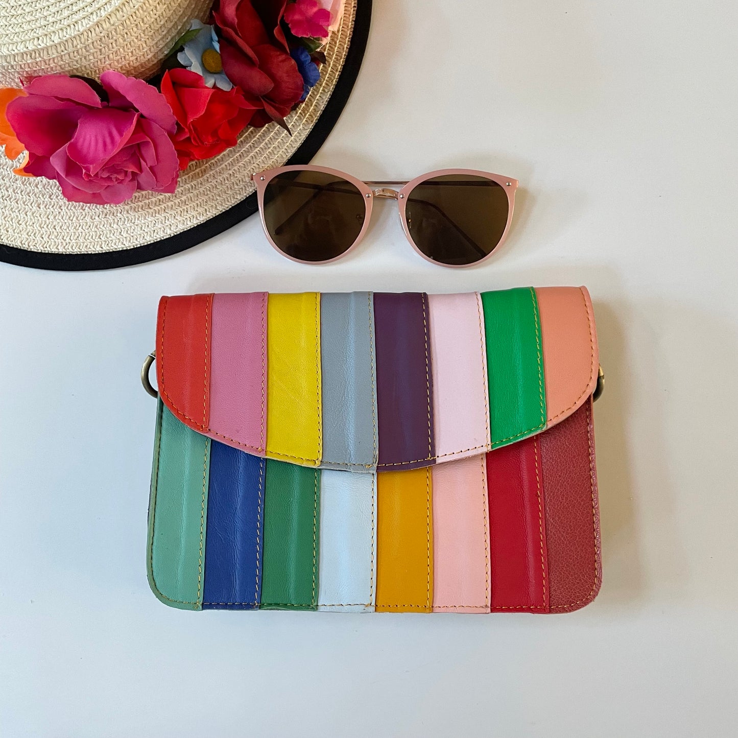 Nephele Lucy Bags Unique Handmade Recycled Sustainable Upcycled Leather Rainbow