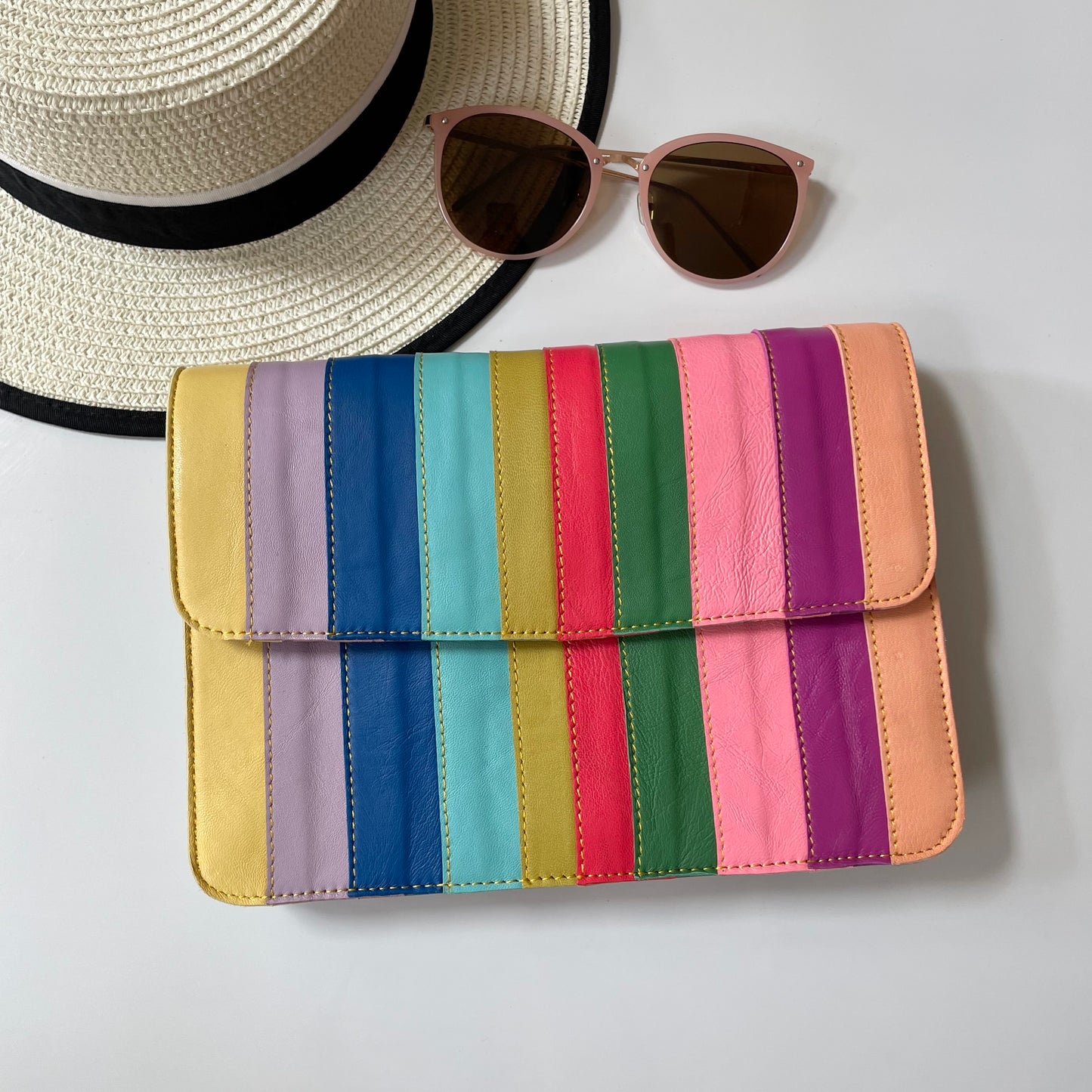 Nephele Luna Bags Unique Handmade Recycled Sustainable Upcycled Leather Rainbow