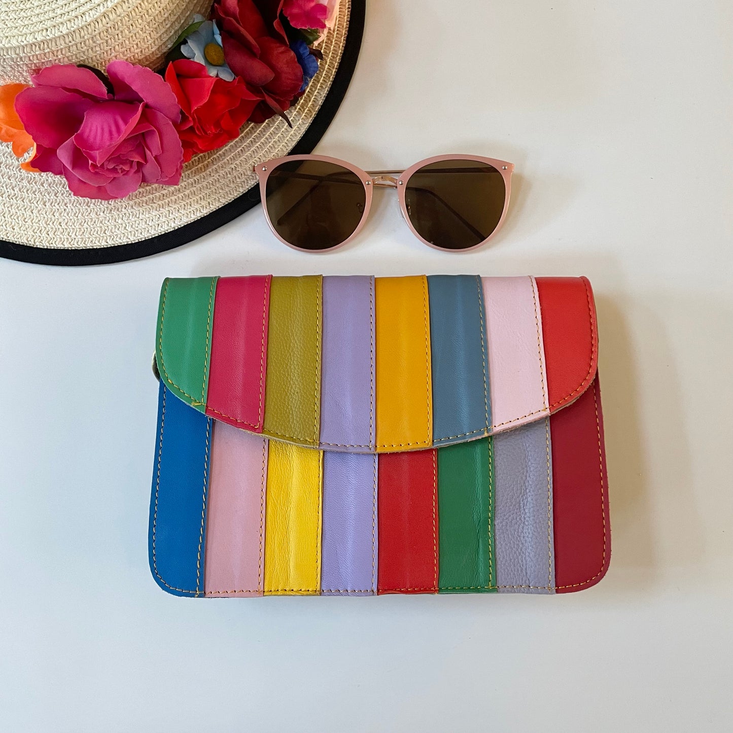 Nephele Lucy Bags Unique Handmade Recycled Sustainable Upcycled Leather Rainbow