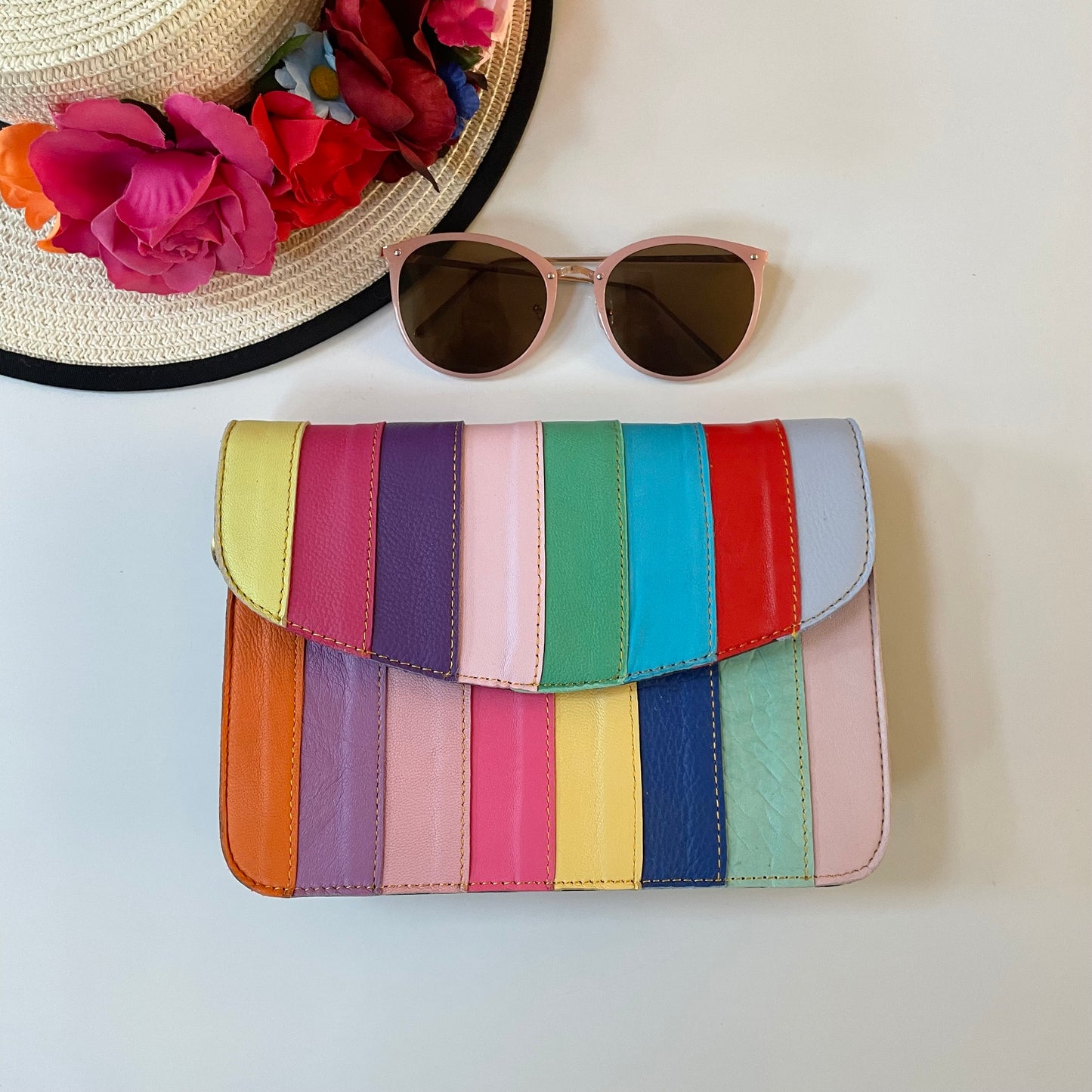 Nephele Lucy Bags Unique Handmade Recycled Sustainable Upcycled Leather Rainbow