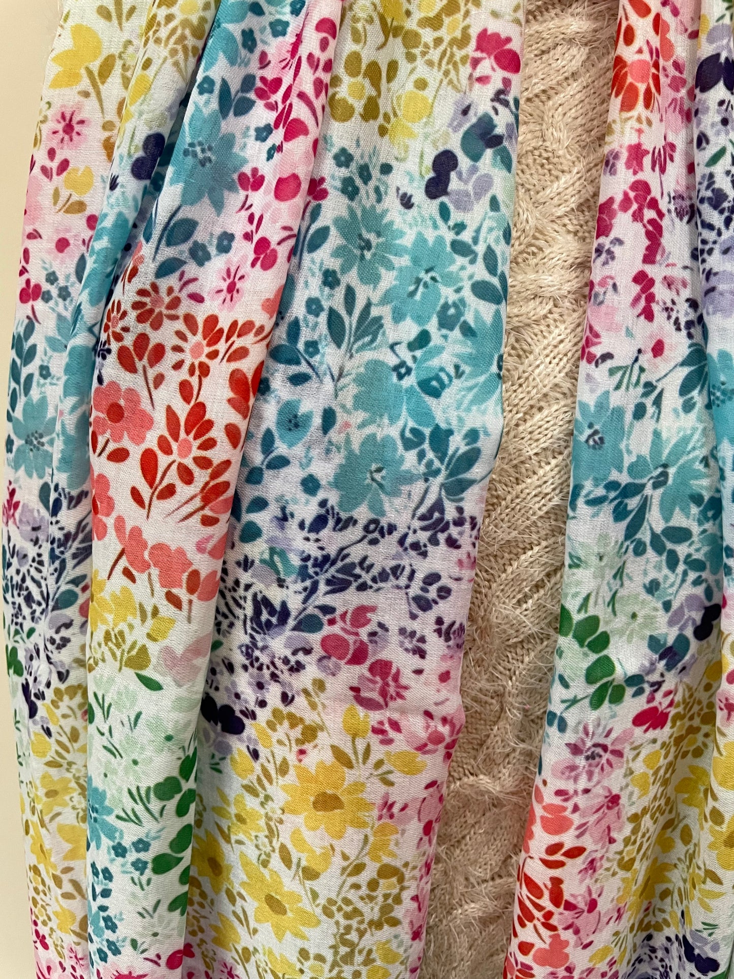 Rainbow Ditsy Floral Scarf