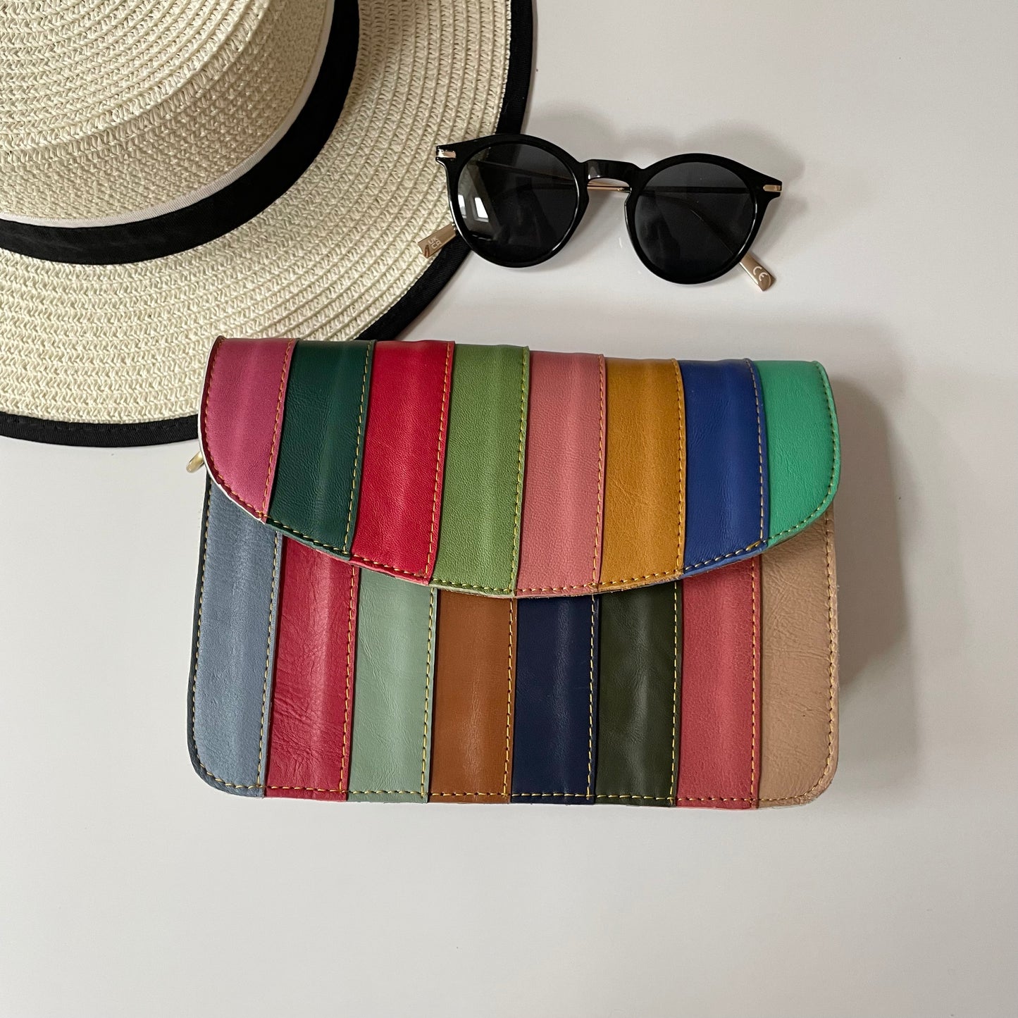 Nephele Lucy Bags Unique Handmade Recycled Sustainable Upcycled Leather Rainbow