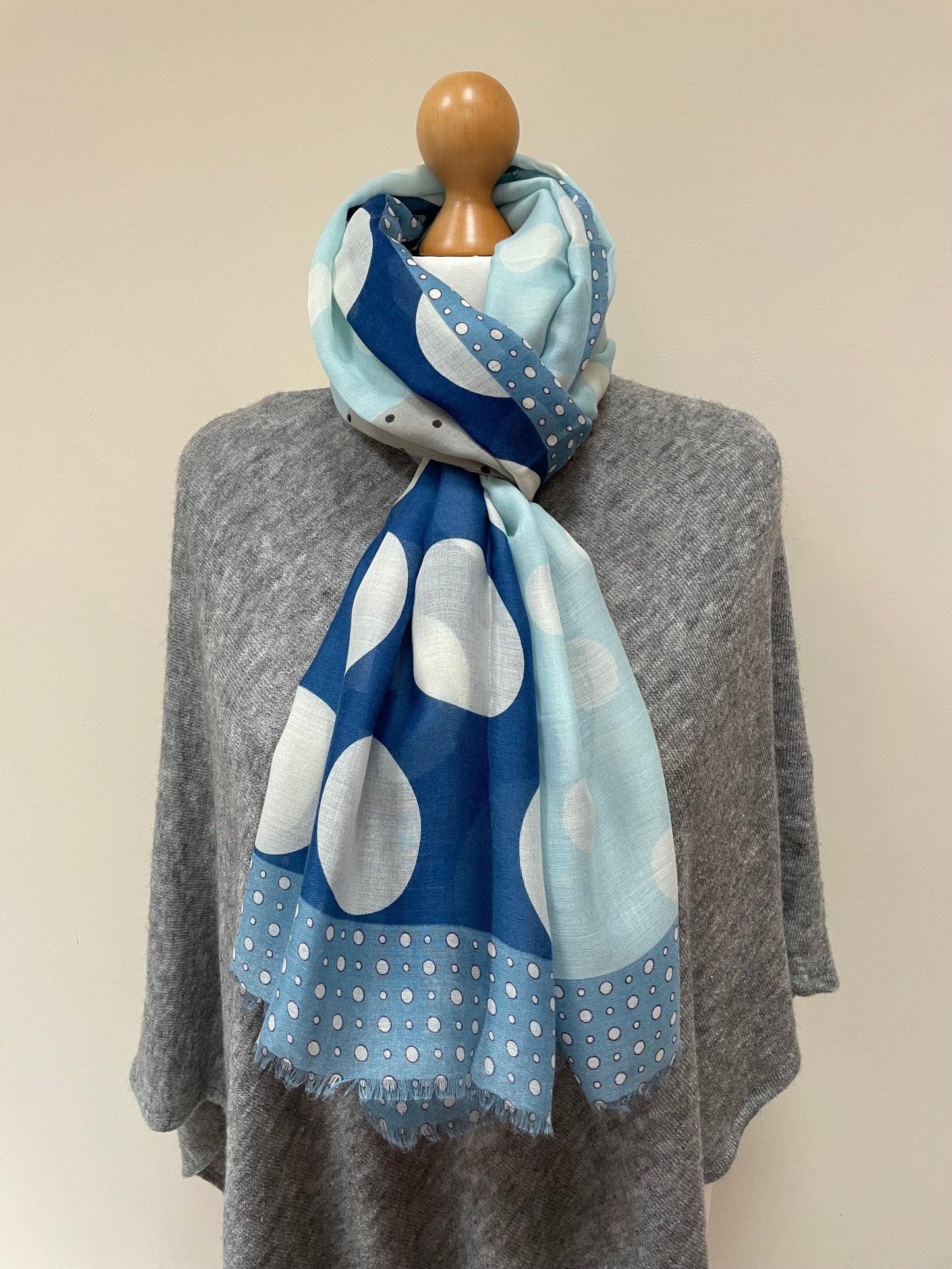 Summer Blue Big Spots Scarf