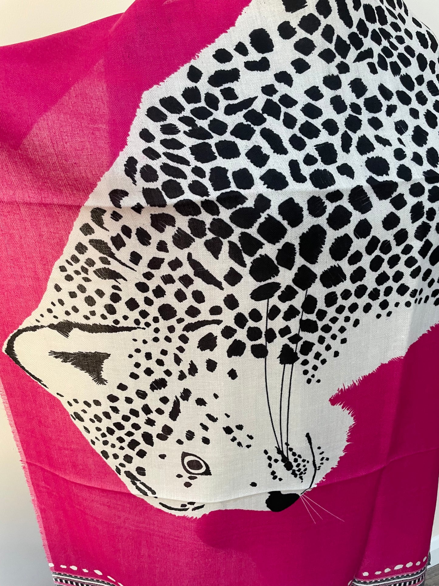 Winter Pink Tiger and Leopards Scarf