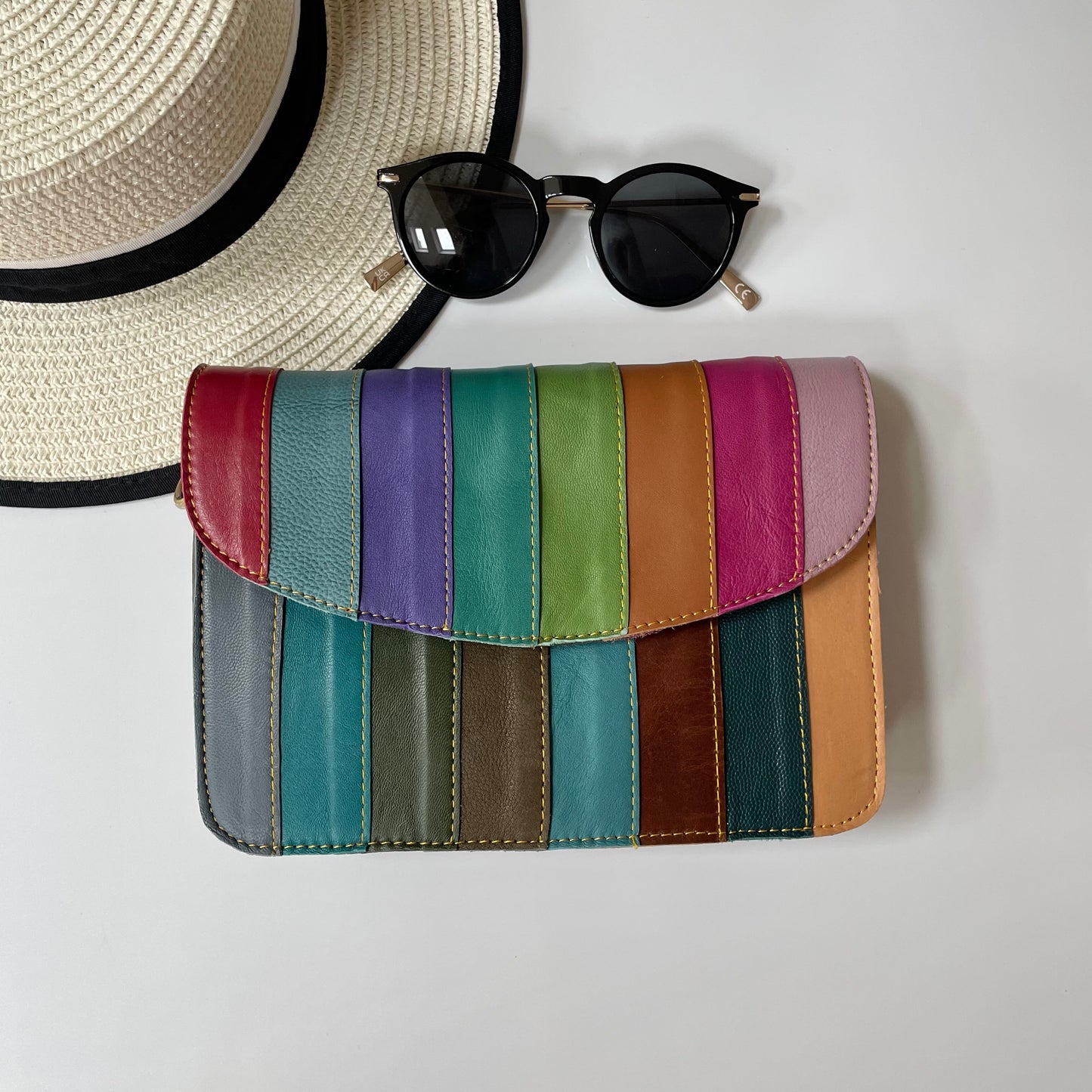 Nephele Lucy Bags Unique Handmade Recycled Sustainable Upcycled Leather Rainbow