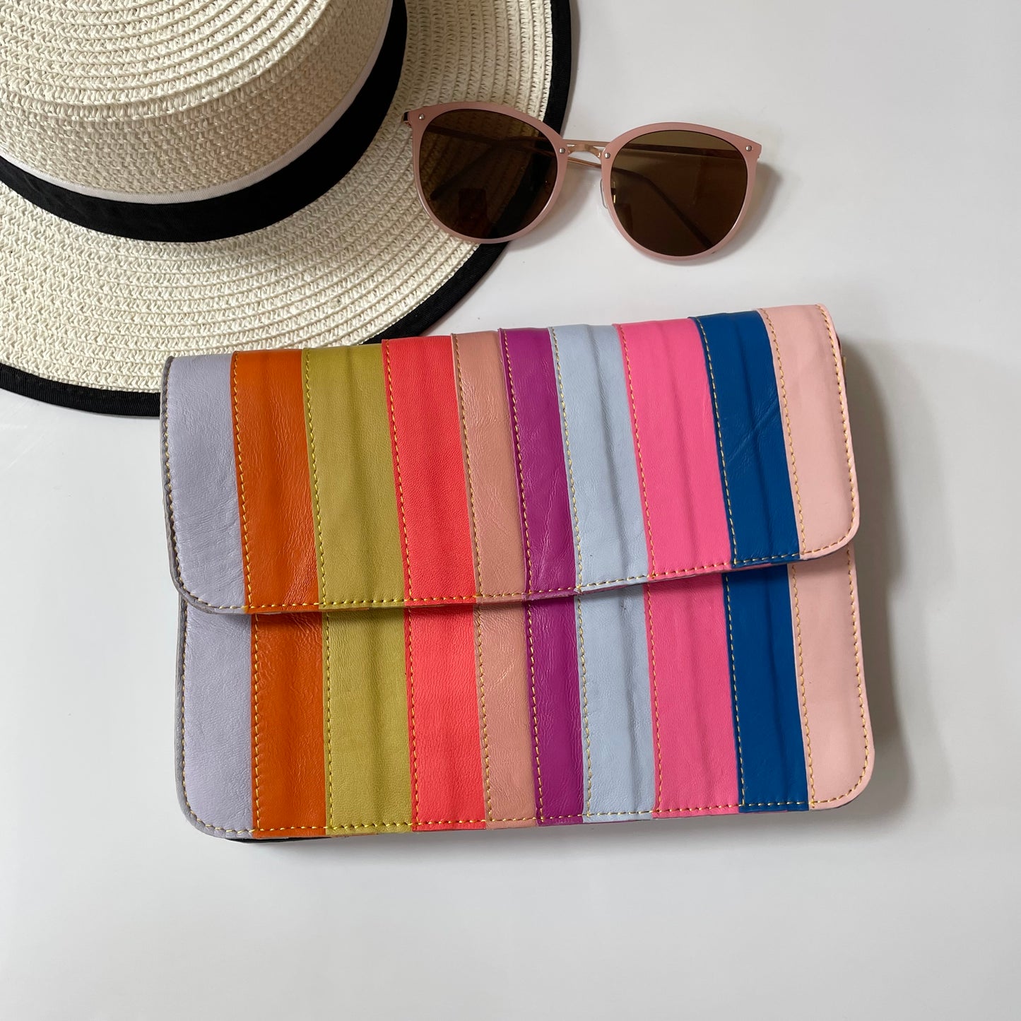 Nephele Luna Bags Unique Handmade Recycled Sustainable Upcycled Leather Rainbow
