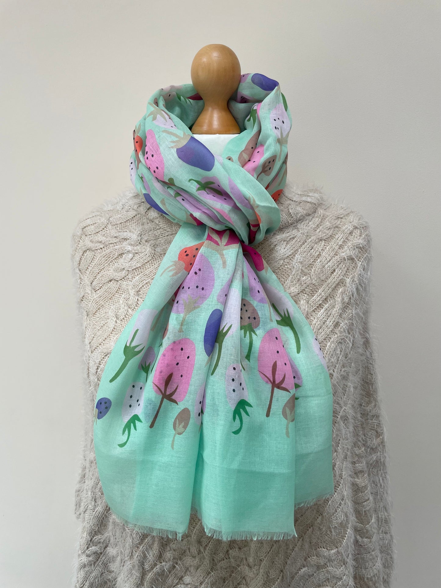 Mint Strawberry Scarf