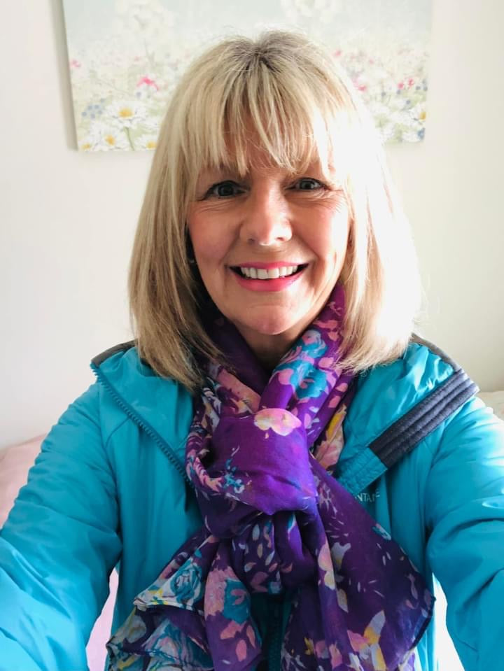 Spring Violet Floral Scarf