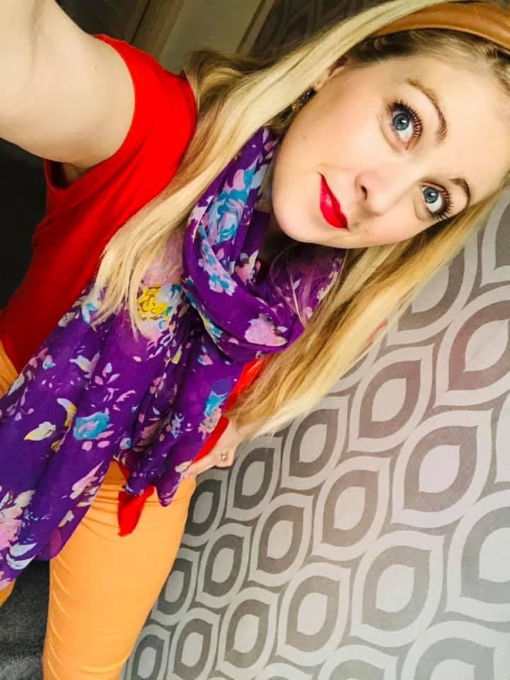 Spring Violet Floral Scarf